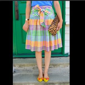 J crew never worn rainbow gingham skirt